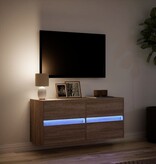 VidaXL Tv-wandmeubel met LED-verlichting 100x31x45 cm bruin eikenkleur