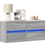 VidaXL Tv-wandmeubel met LED-verlichting 100x31x45 cm grijs sonoma