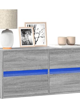 VidaXL Tv-wandmeubel met LED-verlichting 100x31x45 cm grijs sonoma