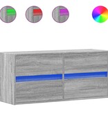 VidaXL Tv-wandmeubel met LED-verlichting 100x31x45 cm grijs sonoma