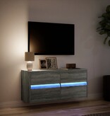 VidaXL Tv-wandmeubel met LED-verlichting 100x31x45 cm grijs sonoma