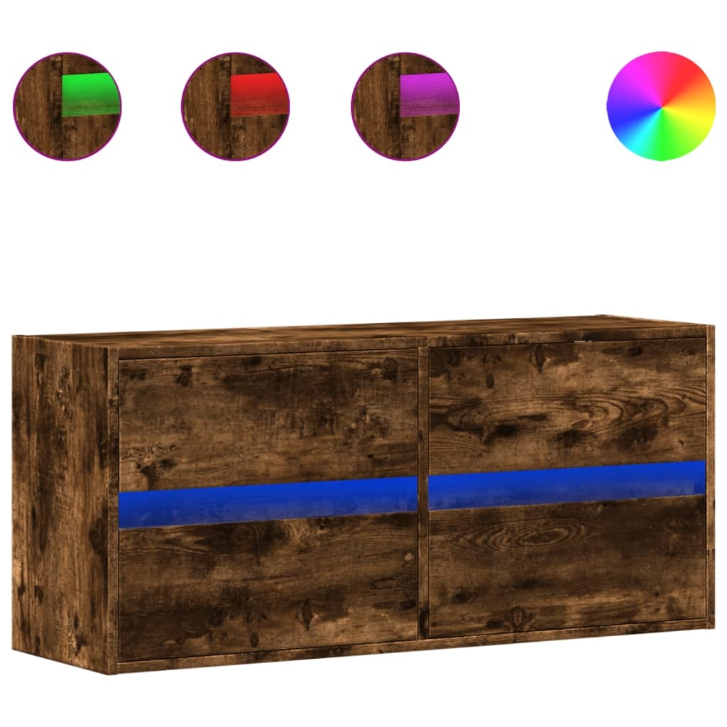 VidaXL Tv-wandmeubel met LED-verlichting 100x31x45 cm gerookt eiken