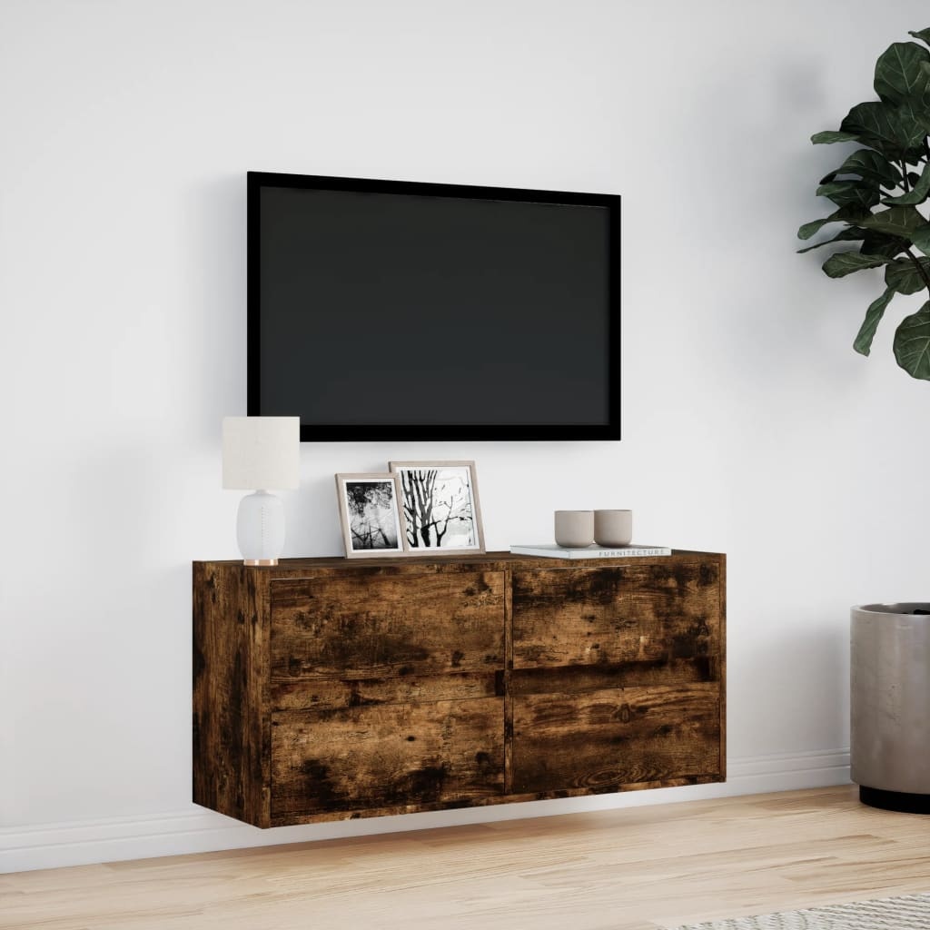 VidaXL Tv-wandmeubel met LED-verlichting 100x31x45 cm gerookt eiken