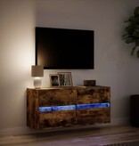 VidaXL Tv-wandmeubel met LED-verlichting 100x31x45 cm gerookt eiken