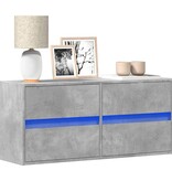 VidaXL Tv-wandmeubel met LED-verlichting 100x31x45 cm betongrijs