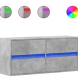 VidaXL Tv-wandmeubel met LED-verlichting 100x31x45 cm betongrijs