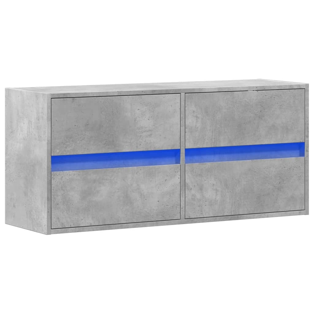 VidaXL Tv-wandmeubel met LED-verlichting 100x31x45 cm betongrijs