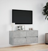 VidaXL Tv-wandmeubel met LED-verlichting 100x31x45 cm betongrijs