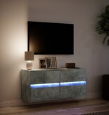 VidaXL Tv-wandmeubel met LED-verlichting 100x31x45 cm betongrijs