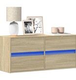 VidaXL Tv-wandmeubel met LED-verlichting 100x31x45 cm sonoma eiken