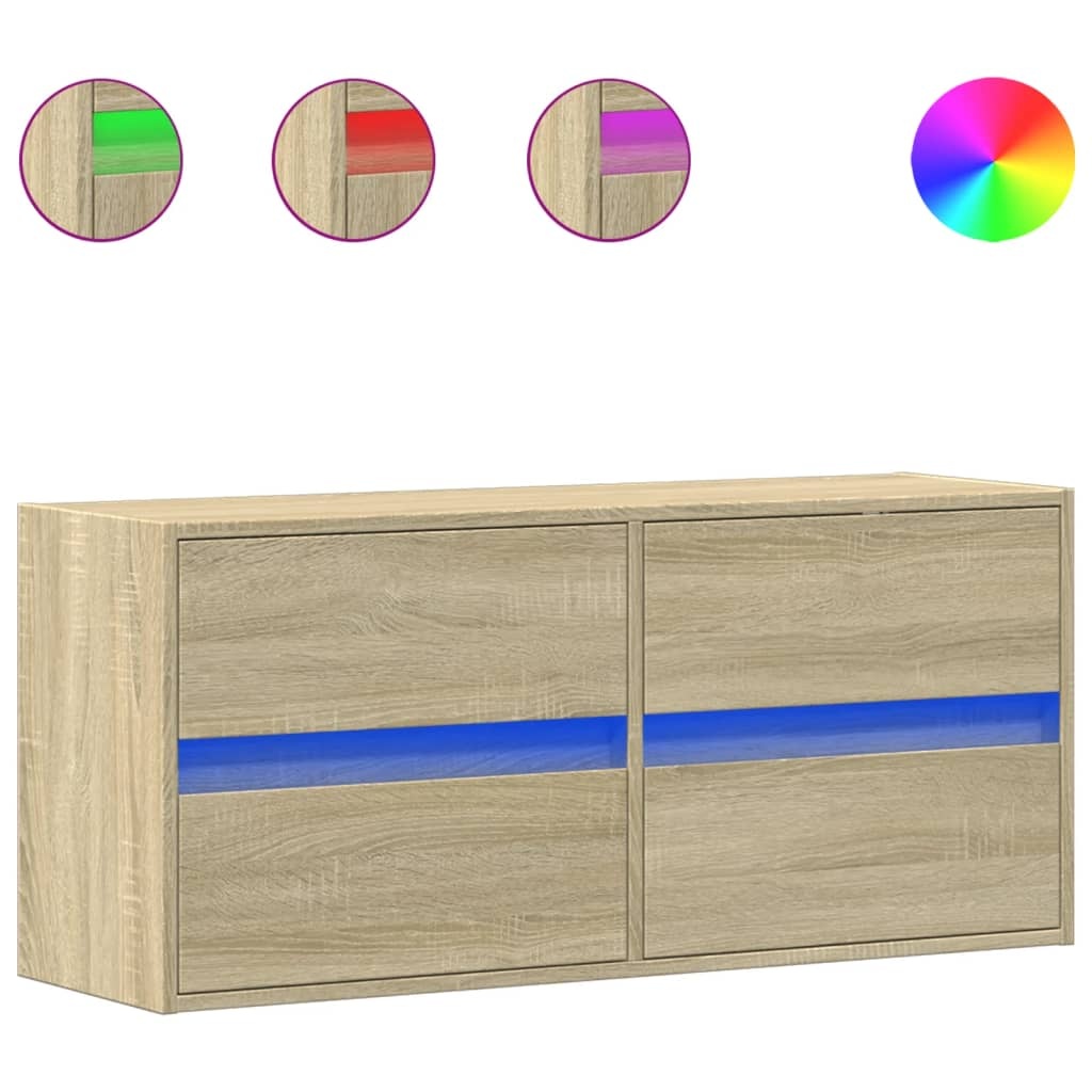 VidaXL Tv-wandmeubel met LED-verlichting 100x31x45 cm sonoma eiken