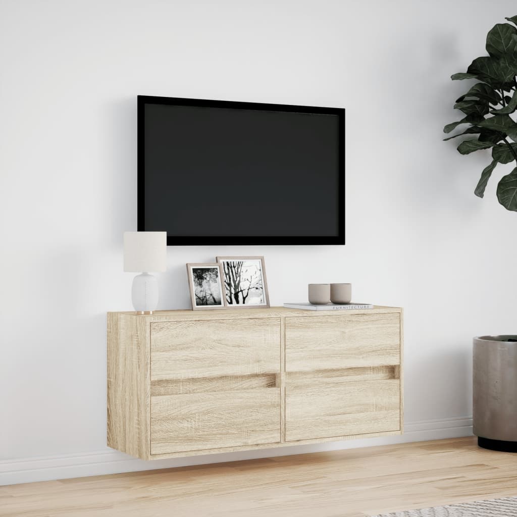 VidaXL Tv-wandmeubel met LED-verlichting 100x31x45 cm sonoma eiken
