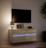 VidaXL Tv-wandmeubel met LED-verlichting 100x31x45 cm sonoma eiken