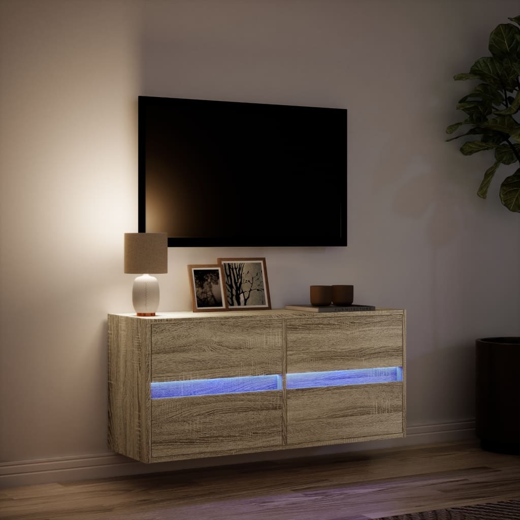 VidaXL Tv-wandmeubel met LED-verlichting 100x31x45 cm sonoma eiken