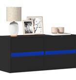 VidaXL Tv-wandmeubel met LED-verlichting 100x31x45 cm zwart