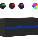 VidaXL Tv-wandmeubel met LED-verlichting 100x31x45 cm zwart