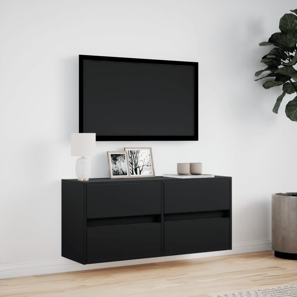 VidaXL Tv-wandmeubel met LED-verlichting 100x31x45 cm zwart