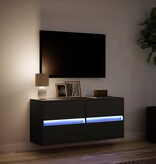 VidaXL Tv-wandmeubel met LED-verlichting 100x31x45 cm zwart