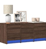VidaXL Tv-meubel met LED 97x34x40 cm bewerkt hout bruin eikenkleurig