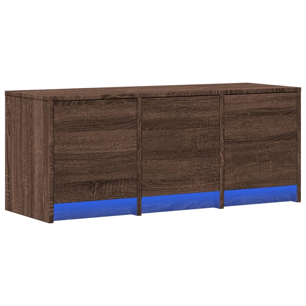 VidaXL Tv-meubel met LED 97x34x40 cm bewerkt hout bruin eikenkleurig