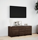 VidaXL Tv-meubel met LED 97x34x40 cm bewerkt hout bruin eikenkleurig