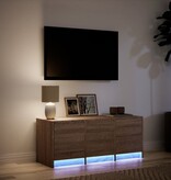 VidaXL Tv-meubel met LED 97x34x40 cm bewerkt hout bruin eikenkleurig