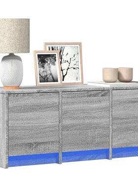VidaXL Tv-meubel met LED 97x34x40 cm bewerkt hout grijs sonoma eiken