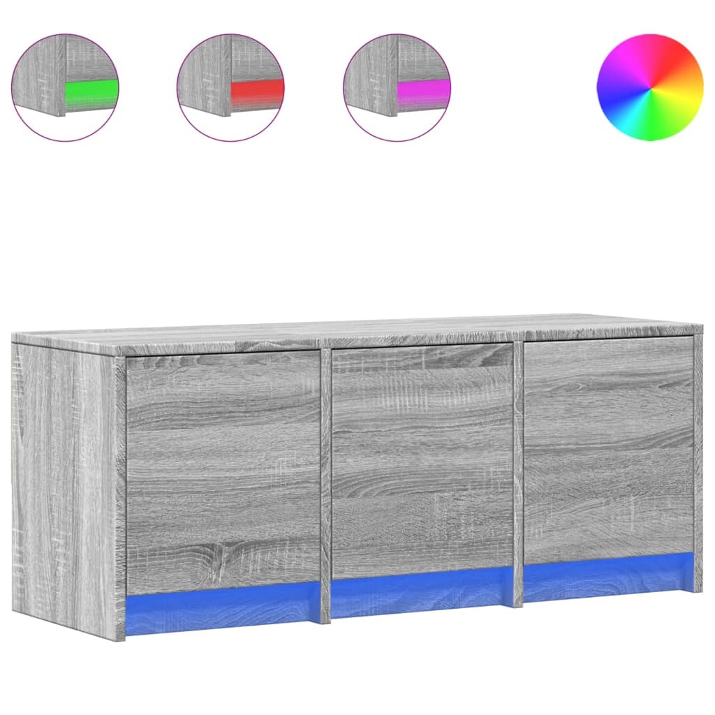 VidaXL Tv-meubel met LED 97x34x40 cm bewerkt hout grijs sonoma eiken