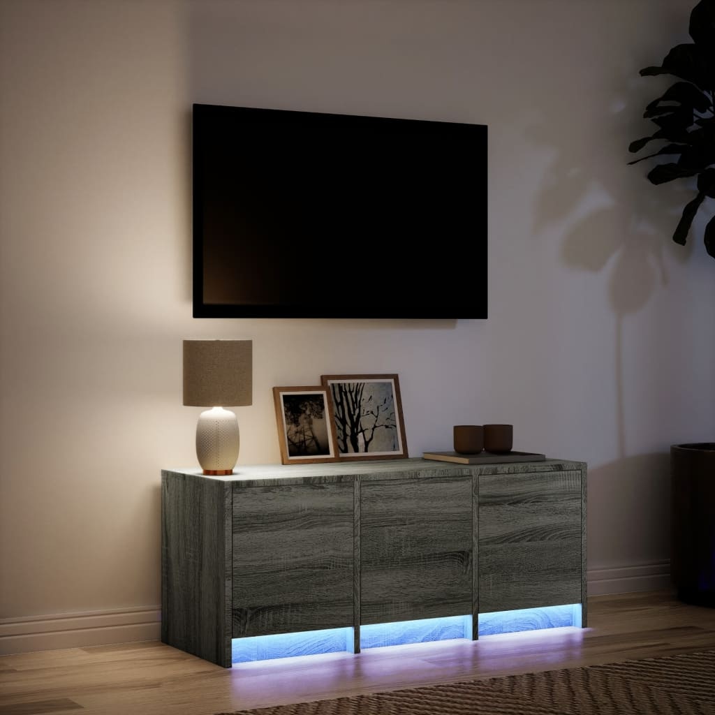 VidaXL Tv-meubel met LED 97x34x40 cm bewerkt hout grijs sonoma eiken