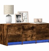 VidaXL Tv-meubel met LED 97x34x40 cm bewerkt hout gerookt eikenkleur