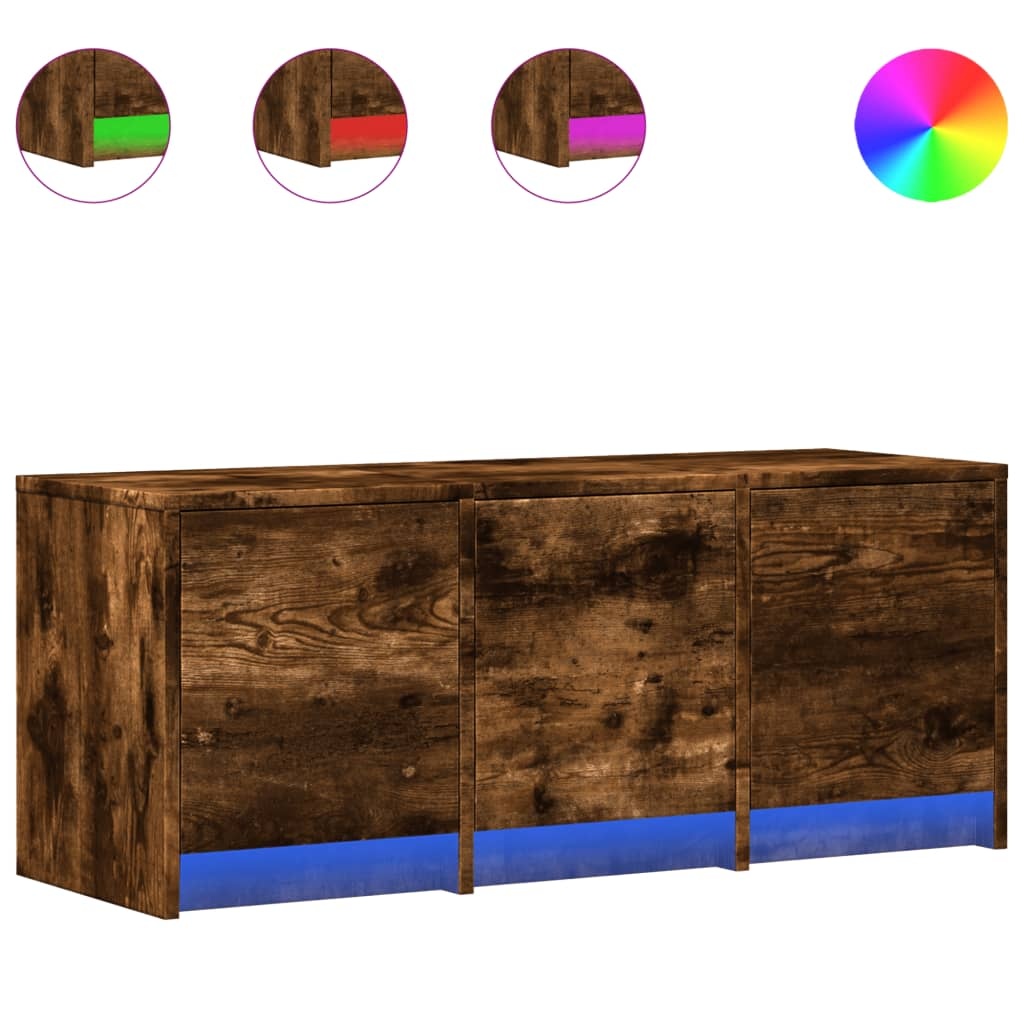 VidaXL Tv-meubel met LED 97x34x40 cm bewerkt hout gerookt eikenkleur
