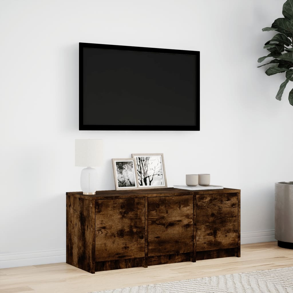 VidaXL Tv-meubel met LED 97x34x40 cm bewerkt hout gerookt eikenkleur