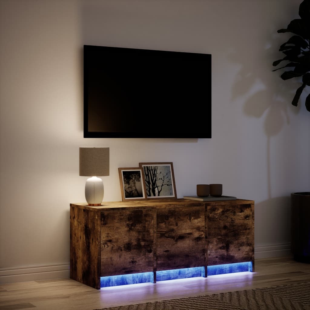 VidaXL Tv-meubel met LED 97x34x40 cm bewerkt hout gerookt eikenkleur