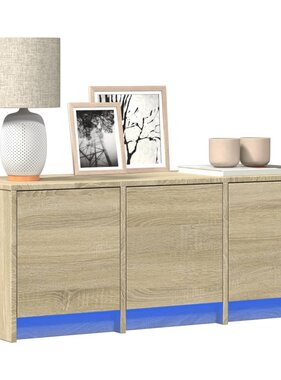 VidaXL Tv-meubel met LED 97x34x40 cm bewerkt hout sonoma eikenkleurig
