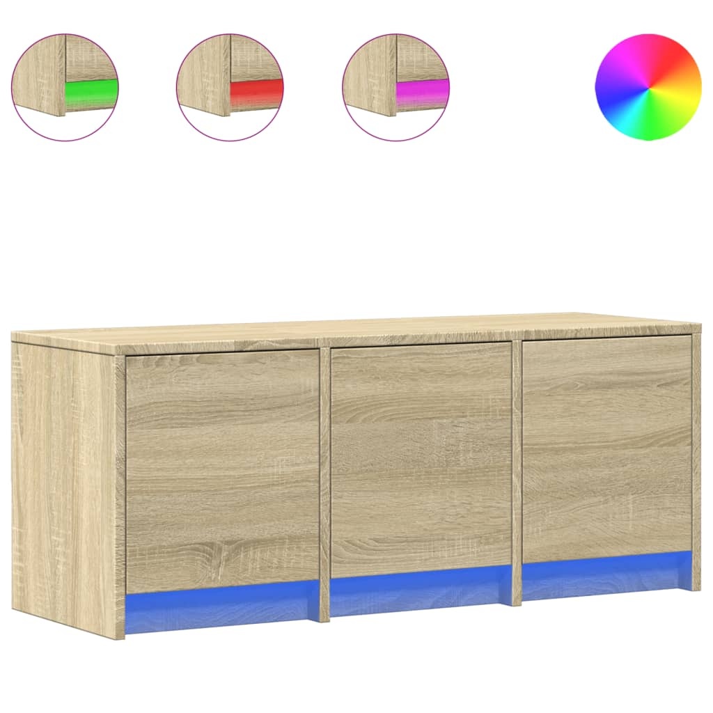 VidaXL Tv-meubel met LED 97x34x40 cm bewerkt hout sonoma eikenkleurig
