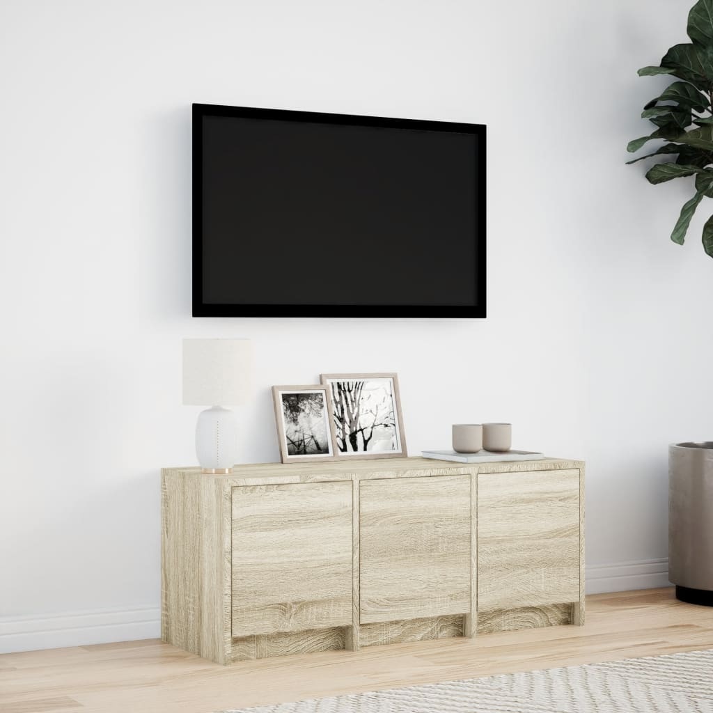 VidaXL Tv-meubel met LED 97x34x40 cm bewerkt hout sonoma eikenkleurig