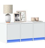 VidaXL Tv-meubel met LED 97x34x40 cm bewerkt hout wit