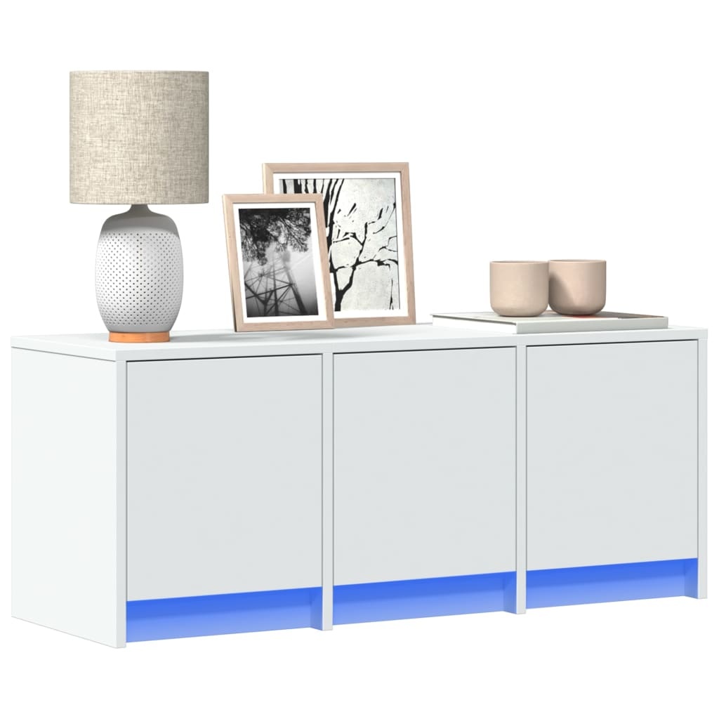 VidaXL Tv-meubel met LED 97x34x40 cm bewerkt hout wit