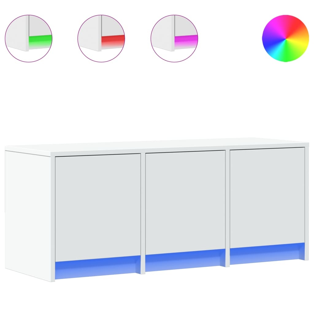 VidaXL Tv-meubel met LED 97x34x40 cm bewerkt hout wit