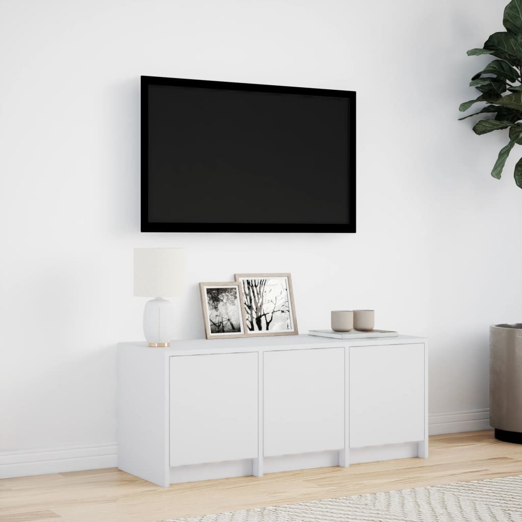 VidaXL Tv-meubel met LED 97x34x40 cm bewerkt hout wit