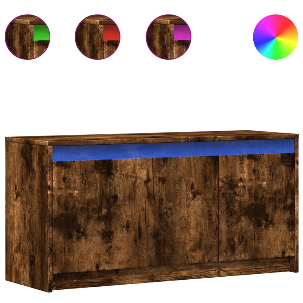 VidaXL Tv-meubel met LED 100x34x50 cm bewerkt hout gerookt eikenkleur