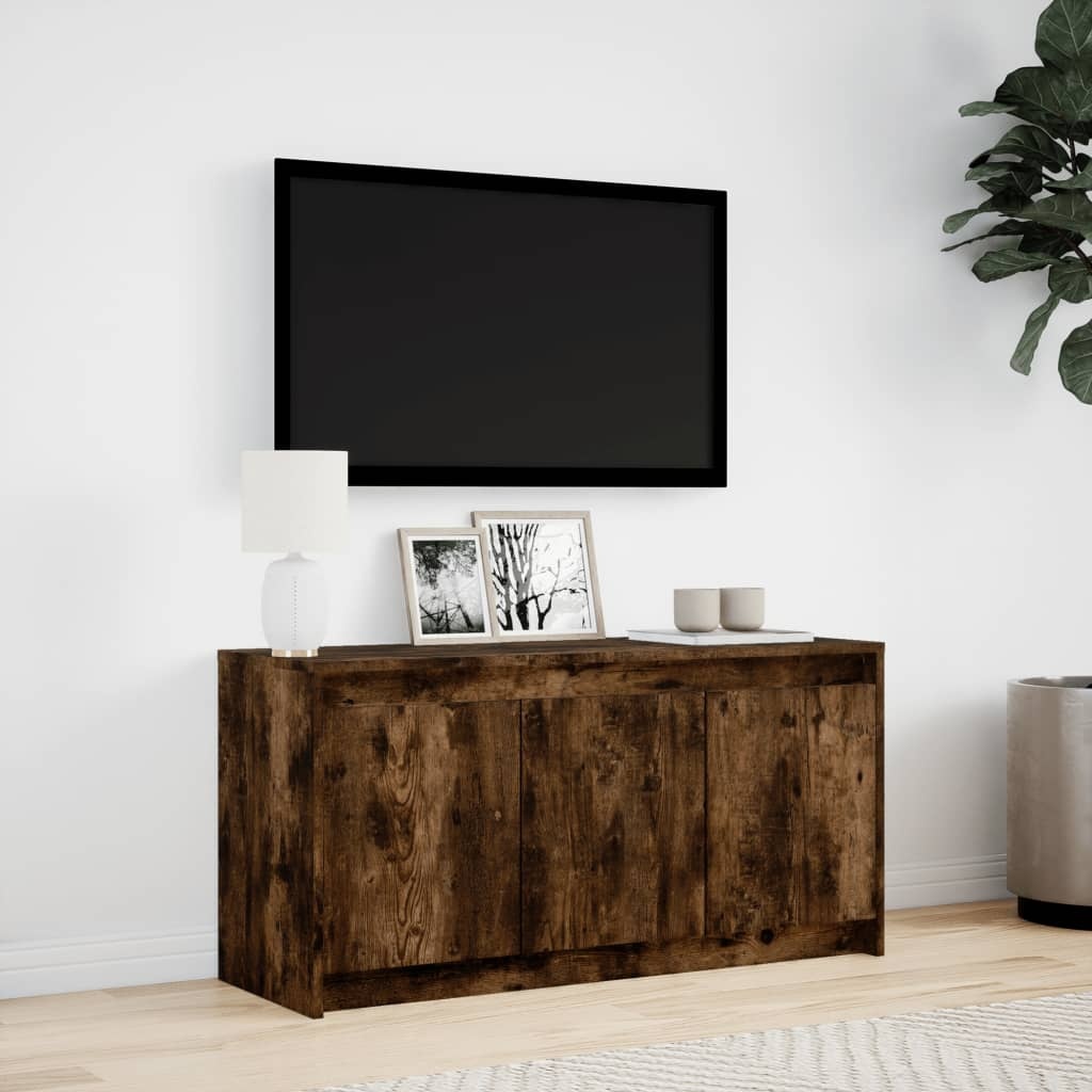 VidaXL Tv-meubel met LED 100x34x50 cm bewerkt hout gerookt eikenkleur