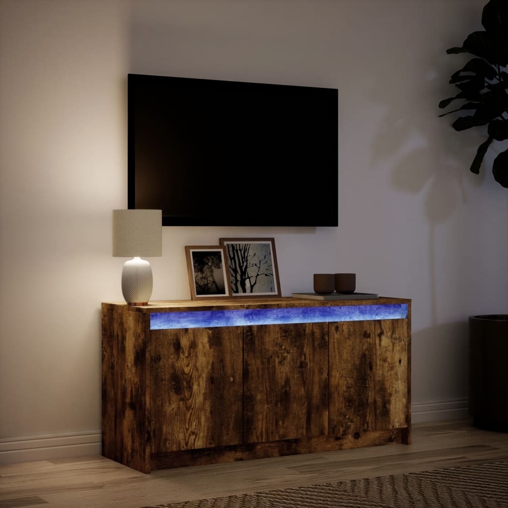 VidaXL Tv-meubel met LED 100x34x50 cm bewerkt hout gerookt eikenkleur