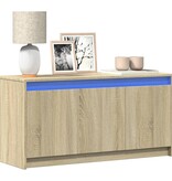 VidaXL Tv-meubel met LED 100x34x50 cm bewerkt hout sonoma eikenkleurig