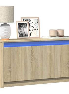 VidaXL Tv-meubel met LED 100x34x50 cm bewerkt hout sonoma eikenkleurig