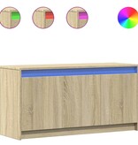 VidaXL Tv-meubel met LED 100x34x50 cm bewerkt hout sonoma eikenkleurig