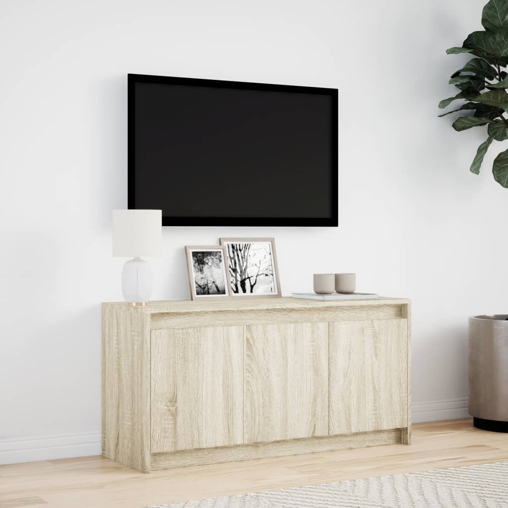 VidaXL Tv-meubel met LED 100x34x50 cm bewerkt hout sonoma eikenkleurig