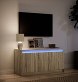 VidaXL Tv-meubel met LED 100x34x50 cm bewerkt hout sonoma eikenkleurig