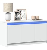 VidaXL Tv-meubel met LED 100x34x50 cm bewerkt hout wit