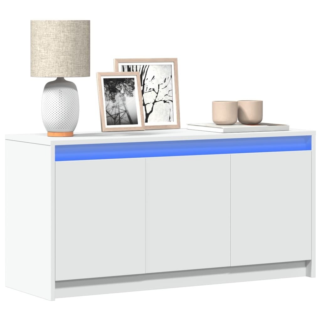 VidaXL Tv-meubel met LED 100x34x50 cm bewerkt hout wit